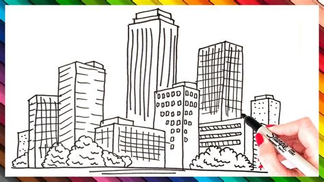 easy drawing of city